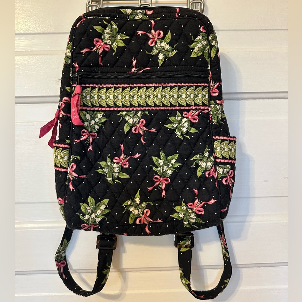Vera Bradley Black and Pink Floral Backpack